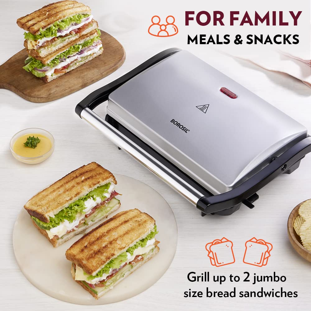 Borosil Prime Sandwich Grill Maker – High Power